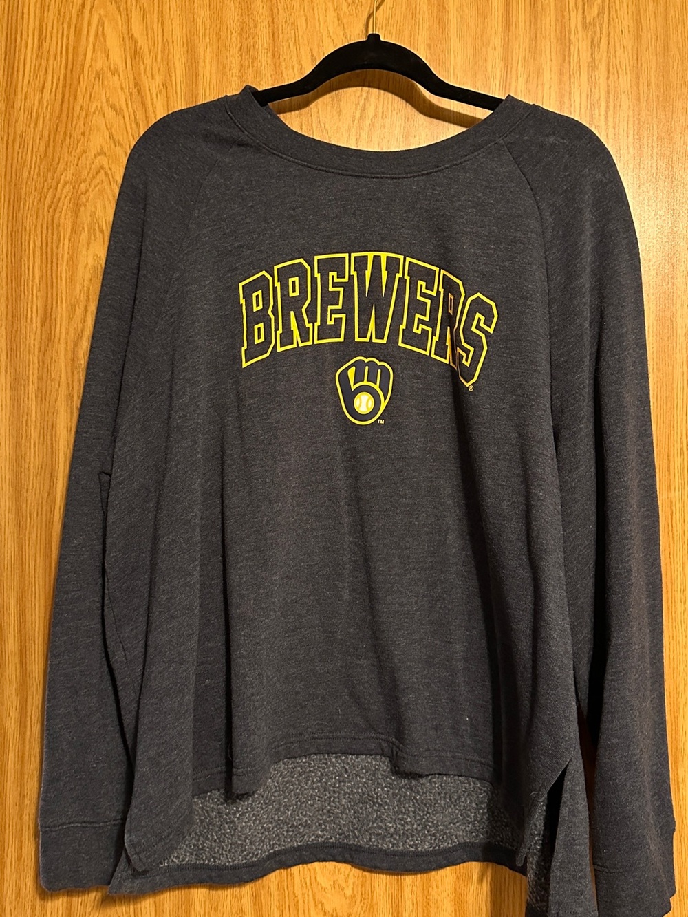 Milwaukee Brewers Navy Oversized Pullover Sweatshirt